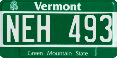 VT license plate NEH493