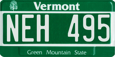 VT license plate NEH495