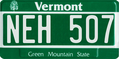 VT license plate NEH507