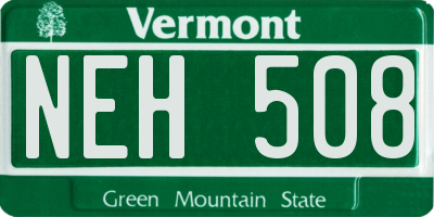 VT license plate NEH508