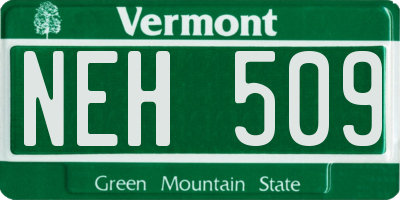 VT license plate NEH509