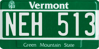 VT license plate NEH513