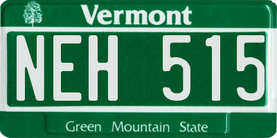 VT license plate NEH515