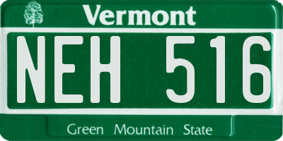 VT license plate NEH516