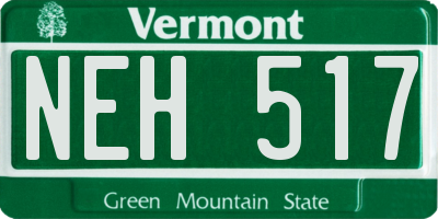 VT license plate NEH517