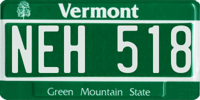 VT license plate NEH518