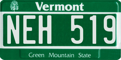 VT license plate NEH519