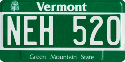 VT license plate NEH520