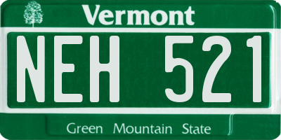 VT license plate NEH521
