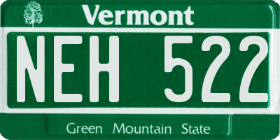 VT license plate NEH522