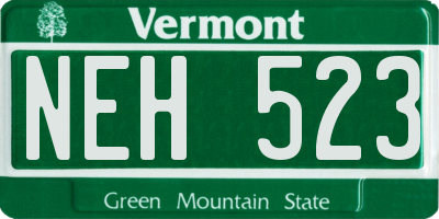 VT license plate NEH523