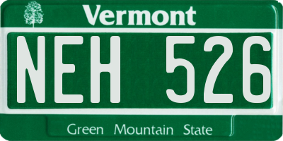 VT license plate NEH526