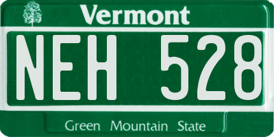 VT license plate NEH528