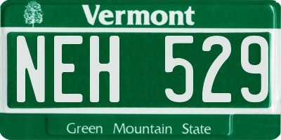 VT license plate NEH529