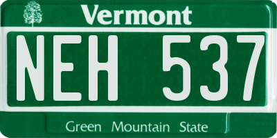 VT license plate NEH537