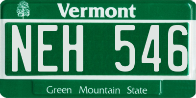 VT license plate NEH546