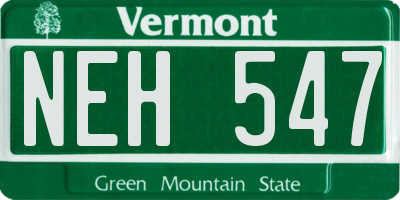 VT license plate NEH547