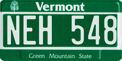 VT license plate NEH548