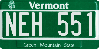 VT license plate NEH551
