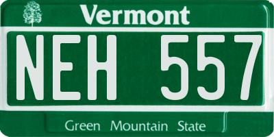 VT license plate NEH557