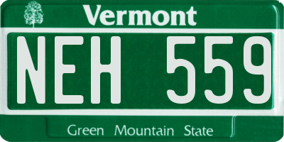 VT license plate NEH559