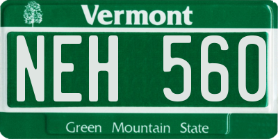 VT license plate NEH560