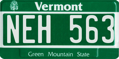 VT license plate NEH563