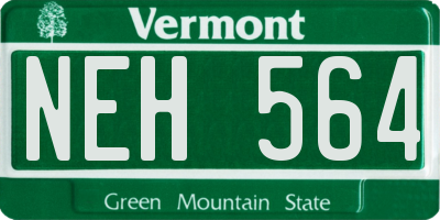 VT license plate NEH564