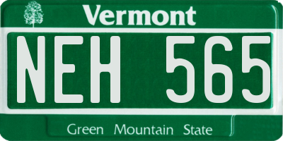 VT license plate NEH565