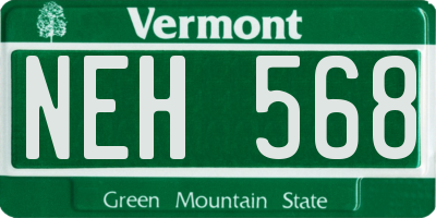 VT license plate NEH568