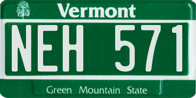 VT license plate NEH571
