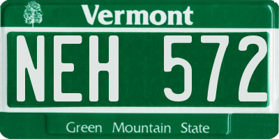 VT license plate NEH572