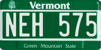 VT license plate NEH575