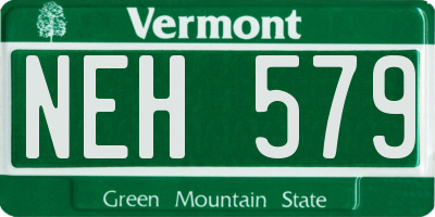 VT license plate NEH579