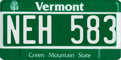 VT license plate NEH583