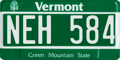 VT license plate NEH584
