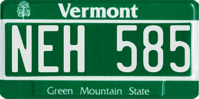 VT license plate NEH585