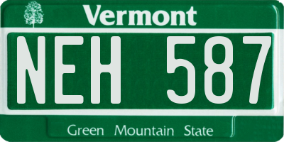 VT license plate NEH587