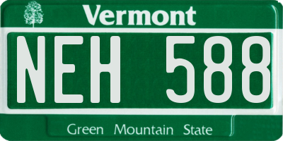 VT license plate NEH588
