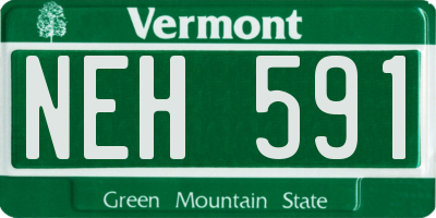 VT license plate NEH591