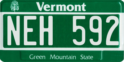 VT license plate NEH592