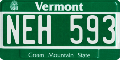 VT license plate NEH593