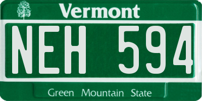 VT license plate NEH594