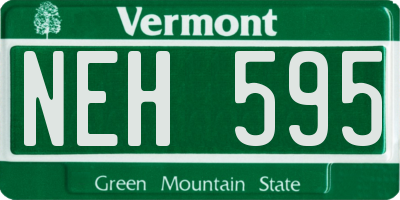 VT license plate NEH595