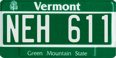 VT license plate NEH611