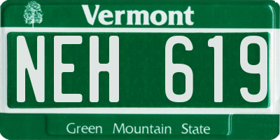 VT license plate NEH619
