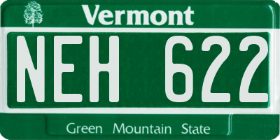 VT license plate NEH622