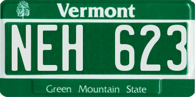 VT license plate NEH623