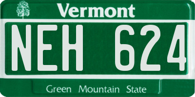 VT license plate NEH624