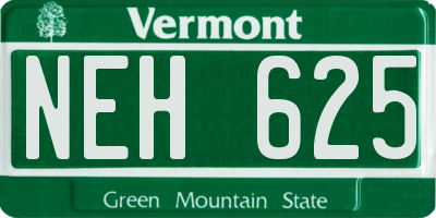 VT license plate NEH625